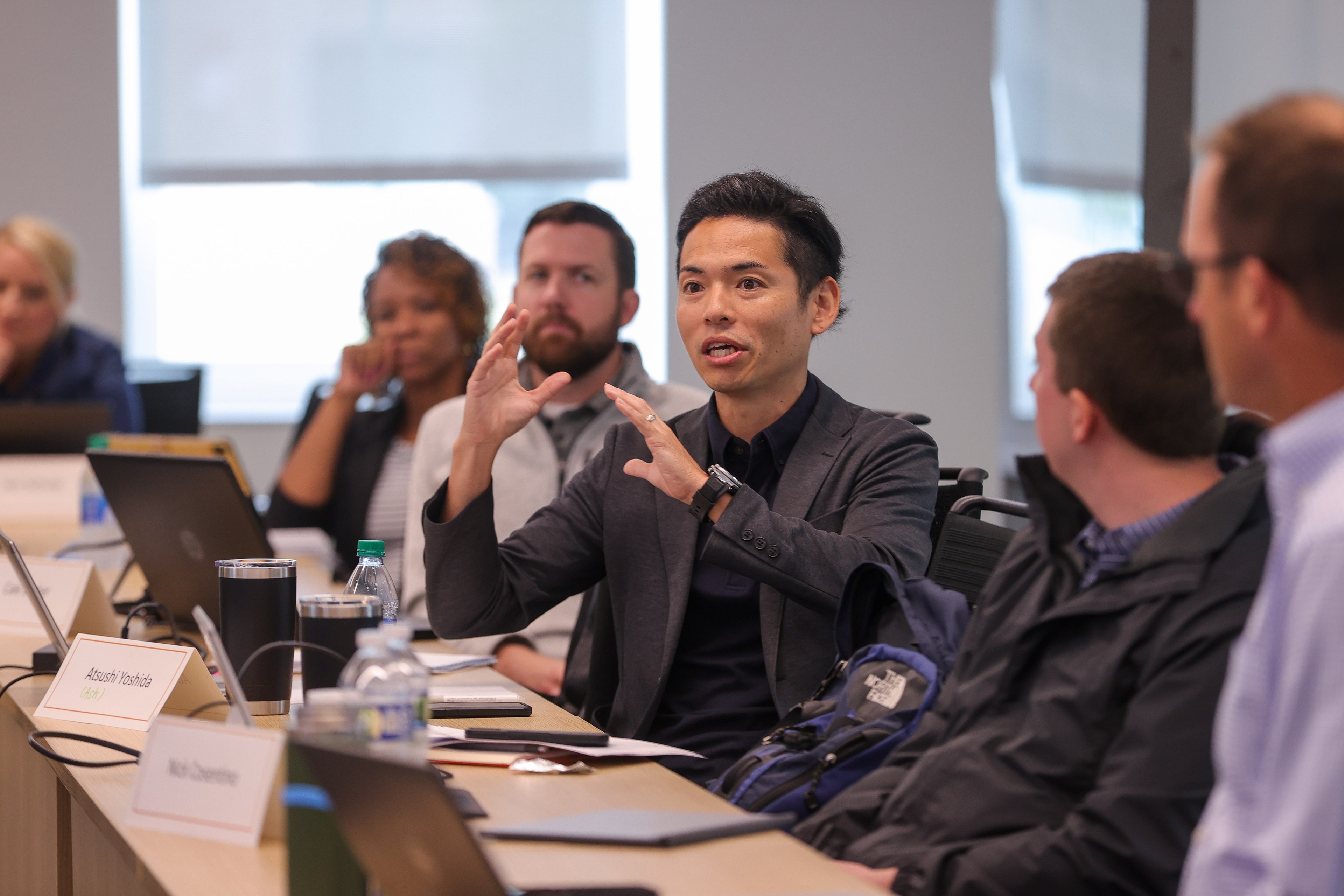 Person talking in meeting