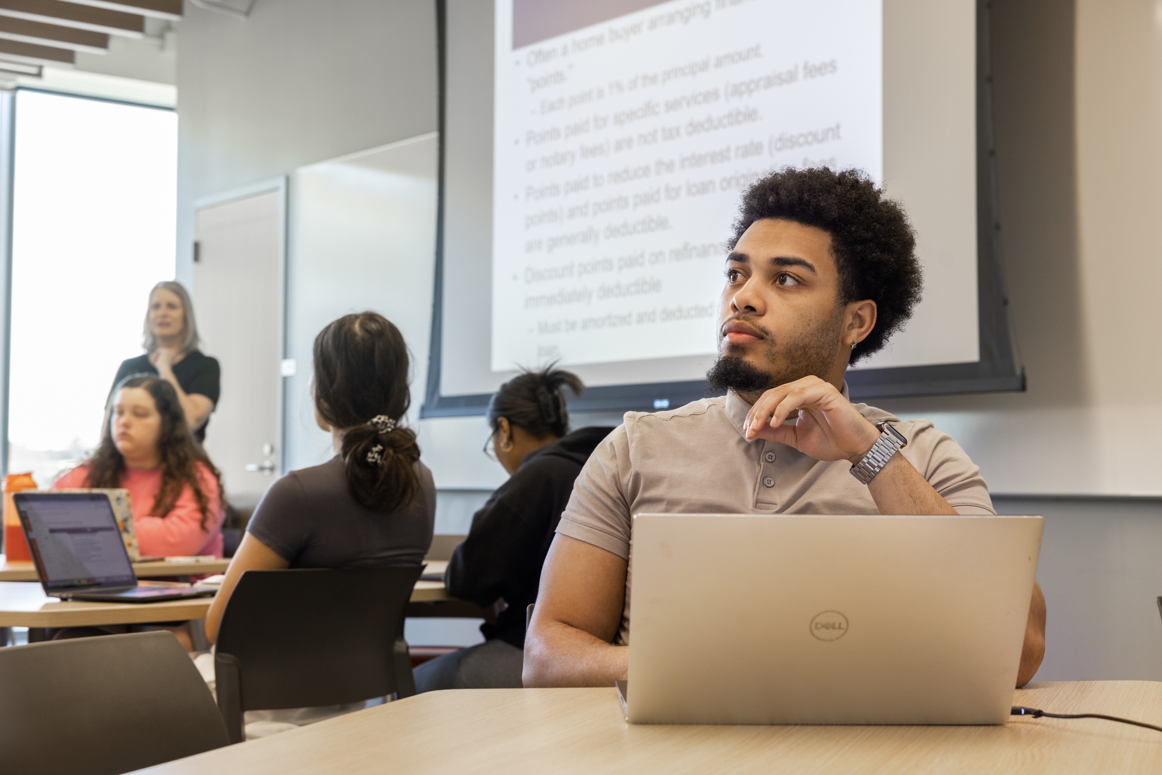 Student on computer