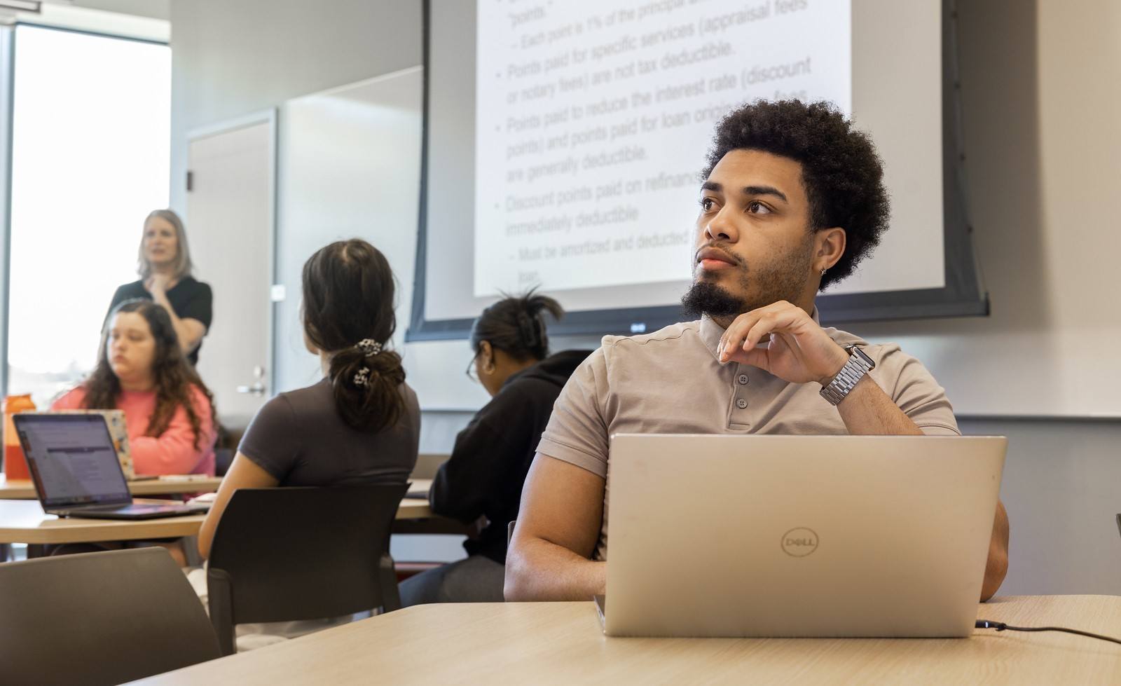 Jalan January, Falcons in their Fields, College of Business, Income Taxation Class, Professor Alisa Suelzer, Maurer Center, interned at DHL, interning at Huntington Bank Summer 2024, April 16,2024, Bell2024, Craig Bell photo