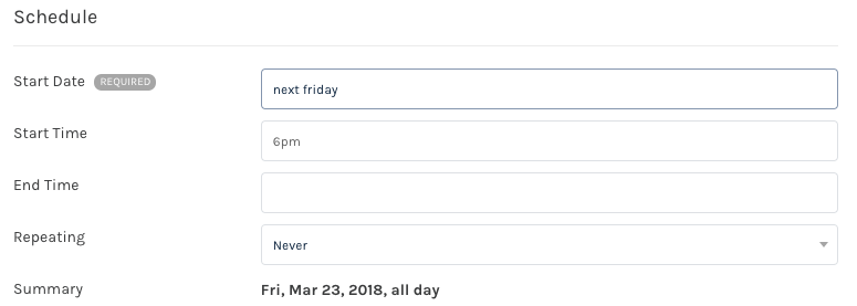 schedule