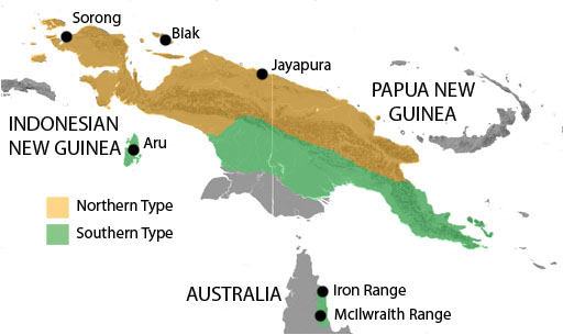 green tree python map