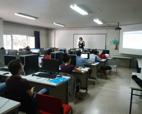 Professor in classroom