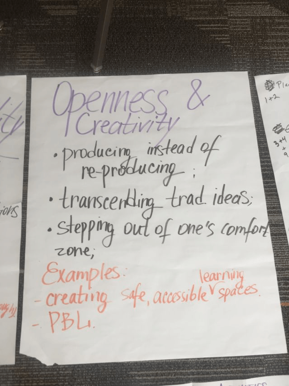 A document exploring the habits of mind openness and creativity
