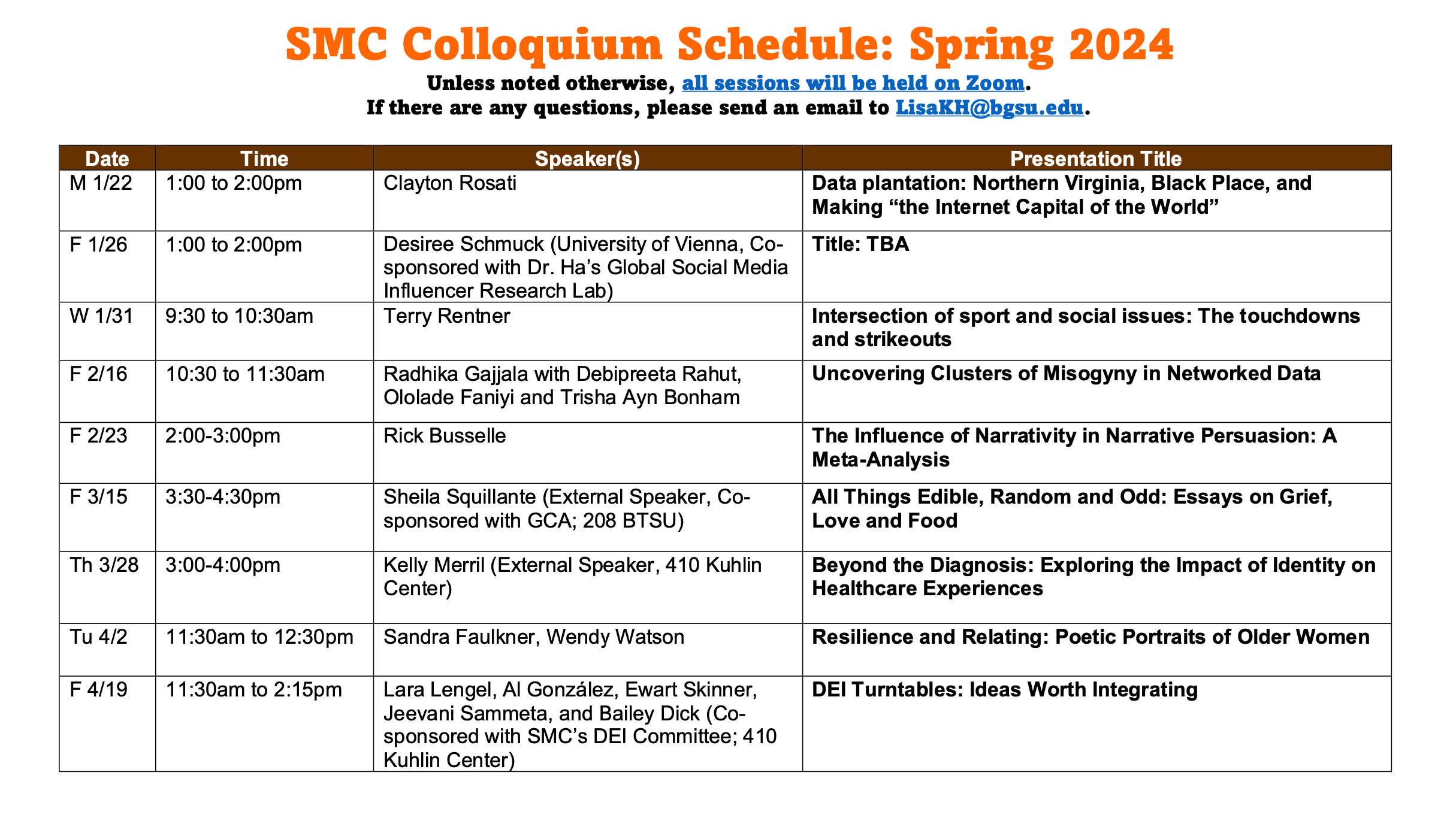 Spring 2024 Colloquium Schedule