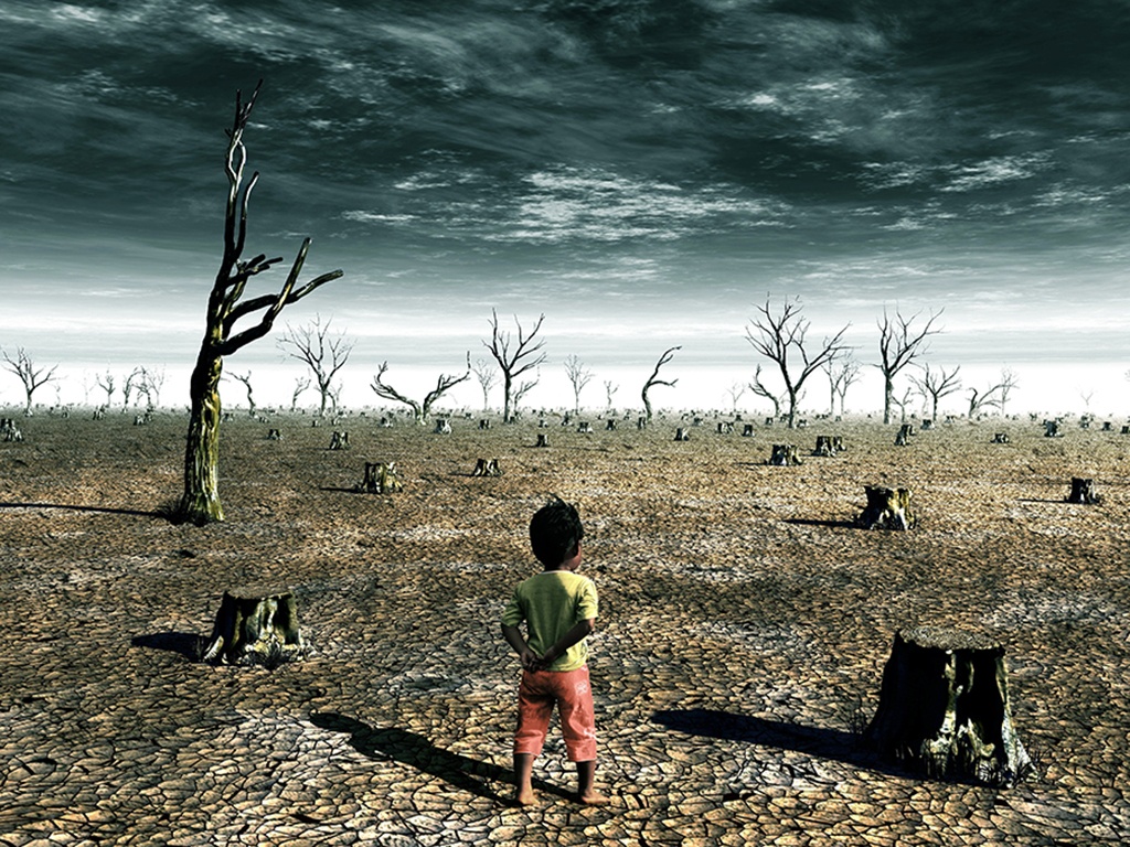 toddler stands in desert 