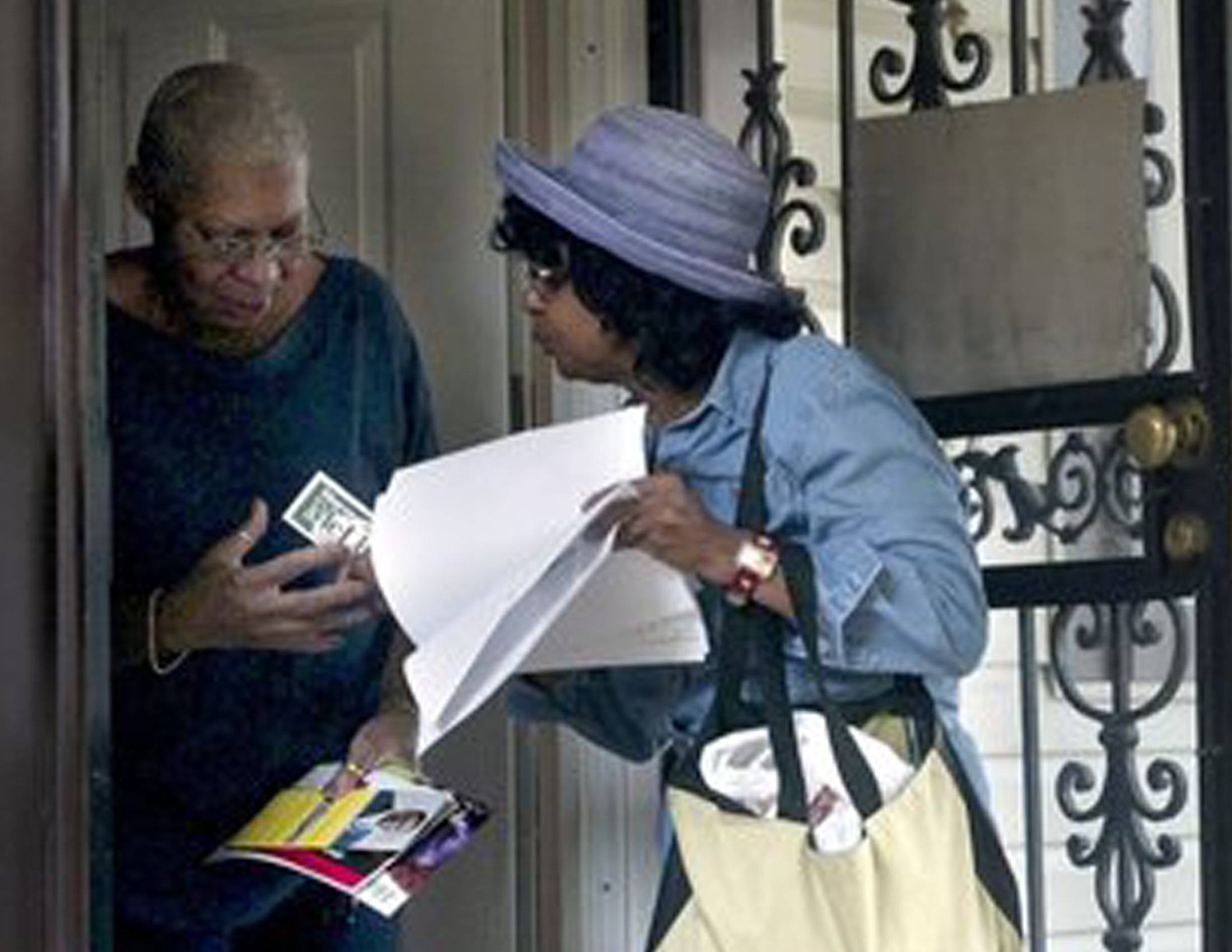 McLin talking to another person
