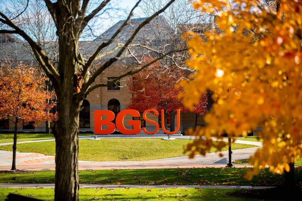 BGSU letters on campus