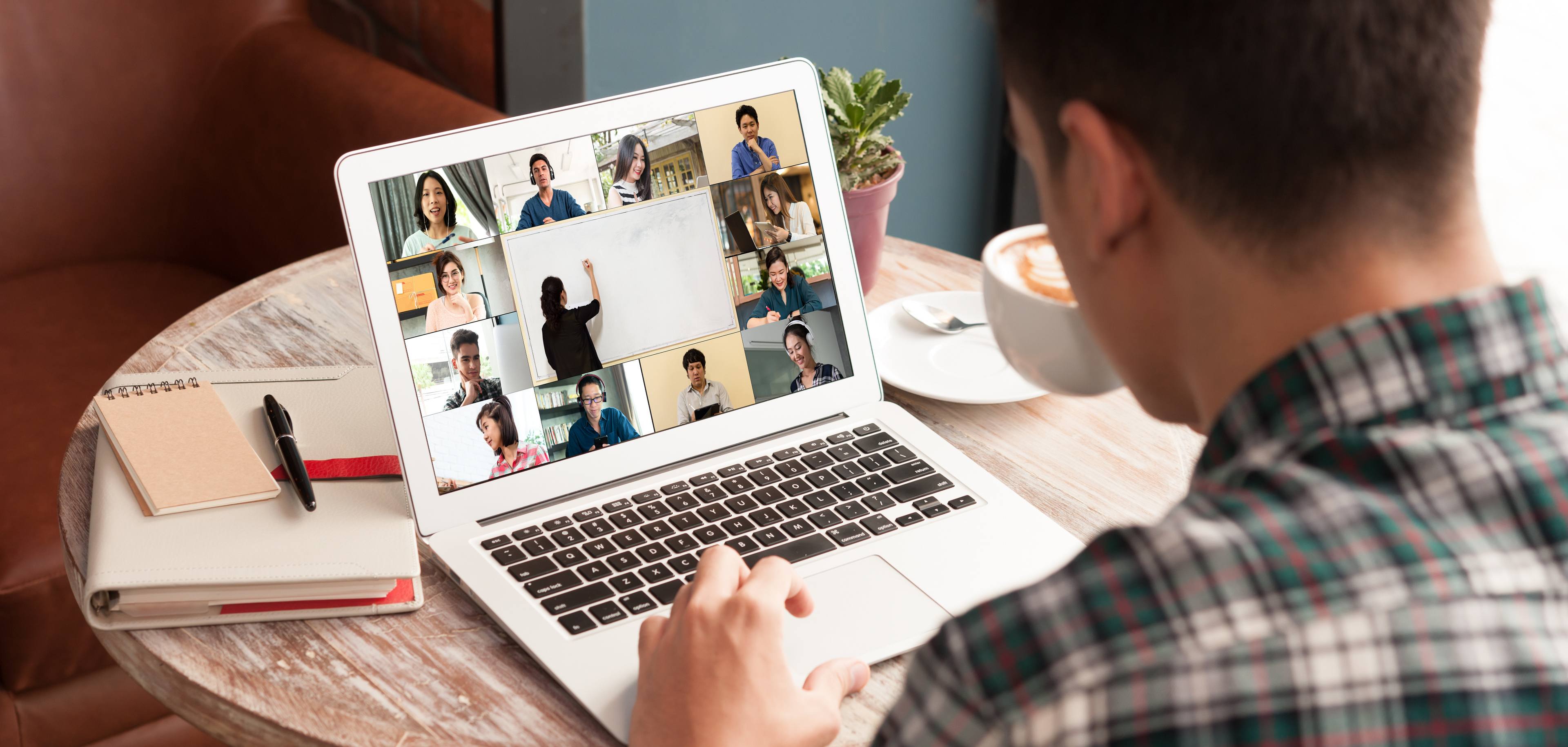 A student on a zoom call.