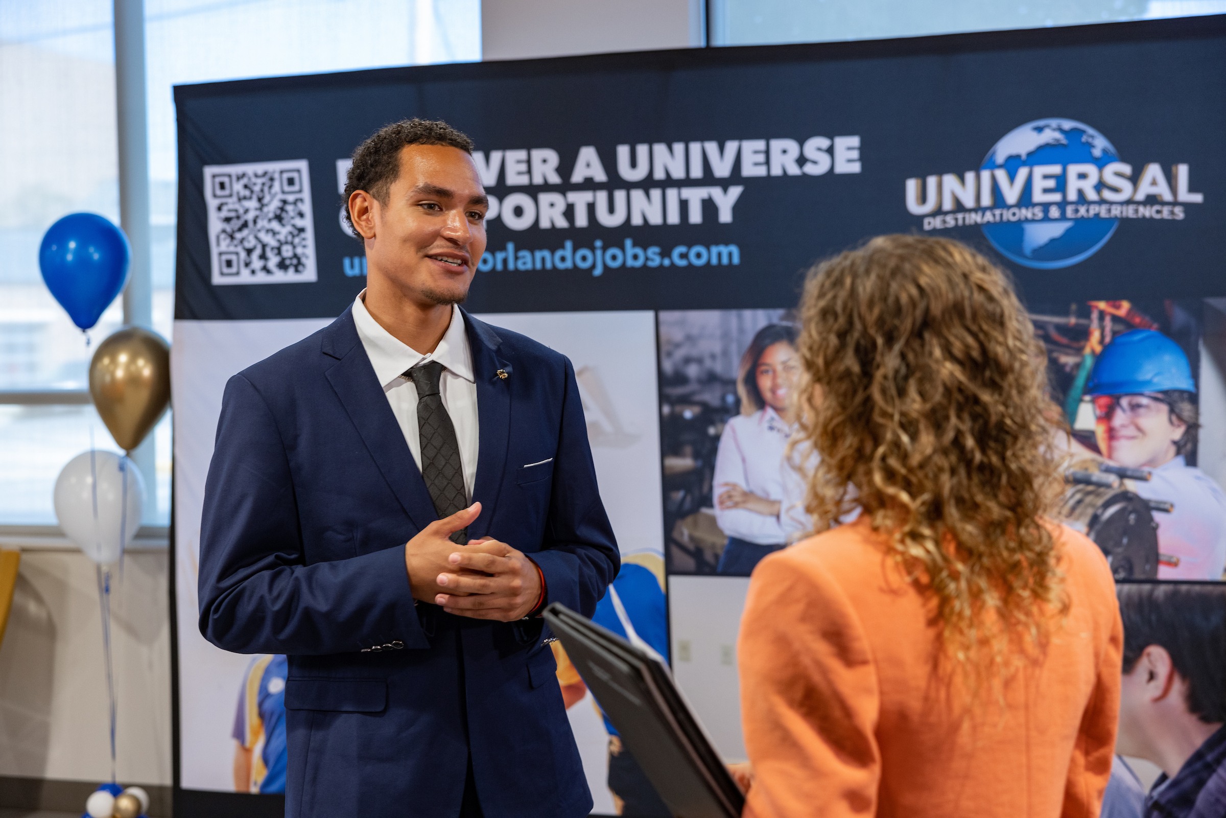 student at career expo