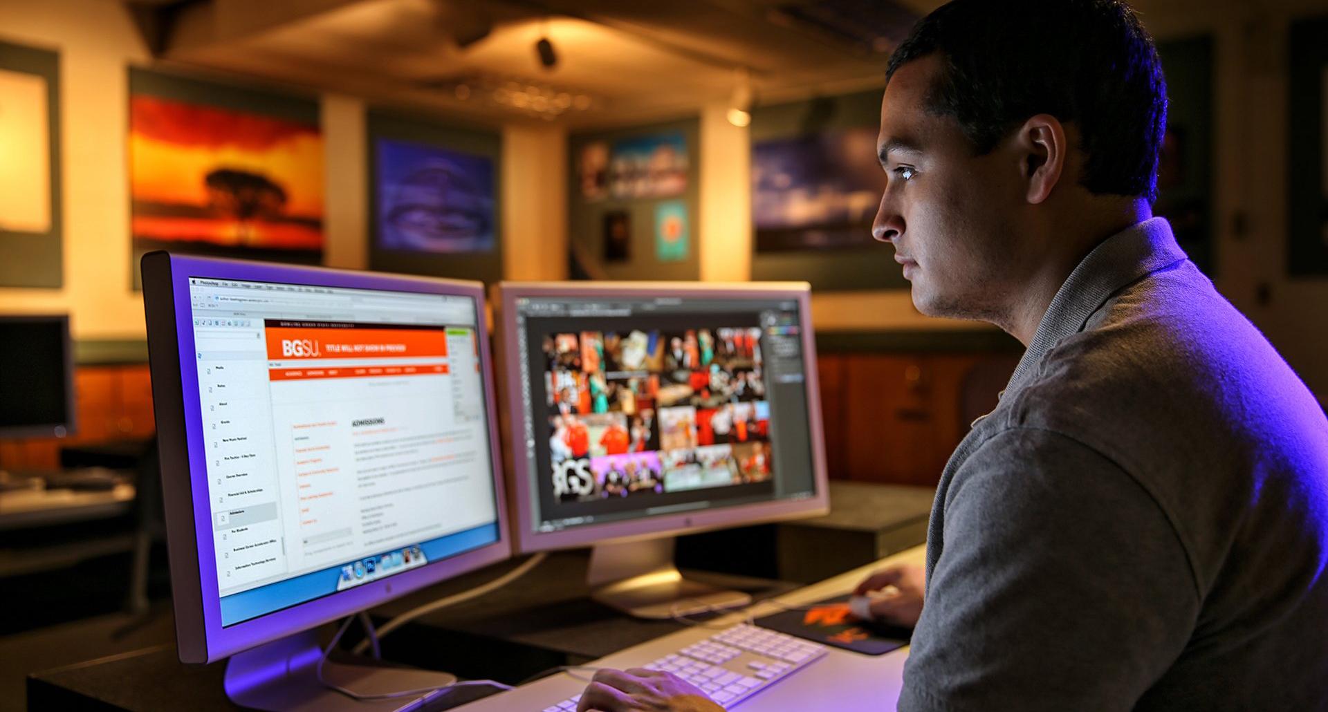 person working on bgsu website