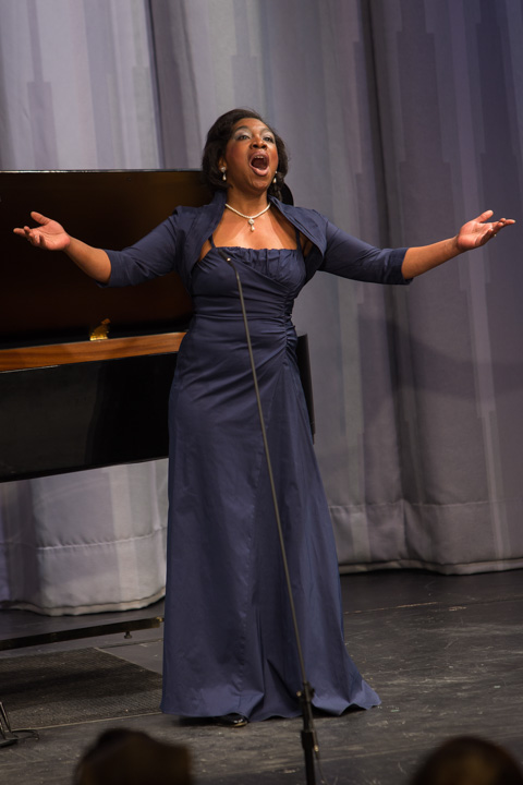 A woman singing