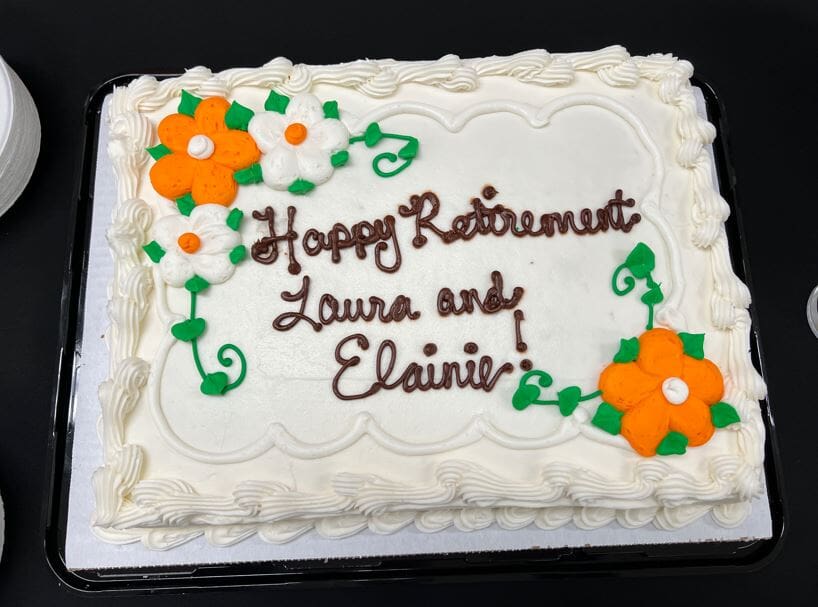 cake for laura and elainie retirement