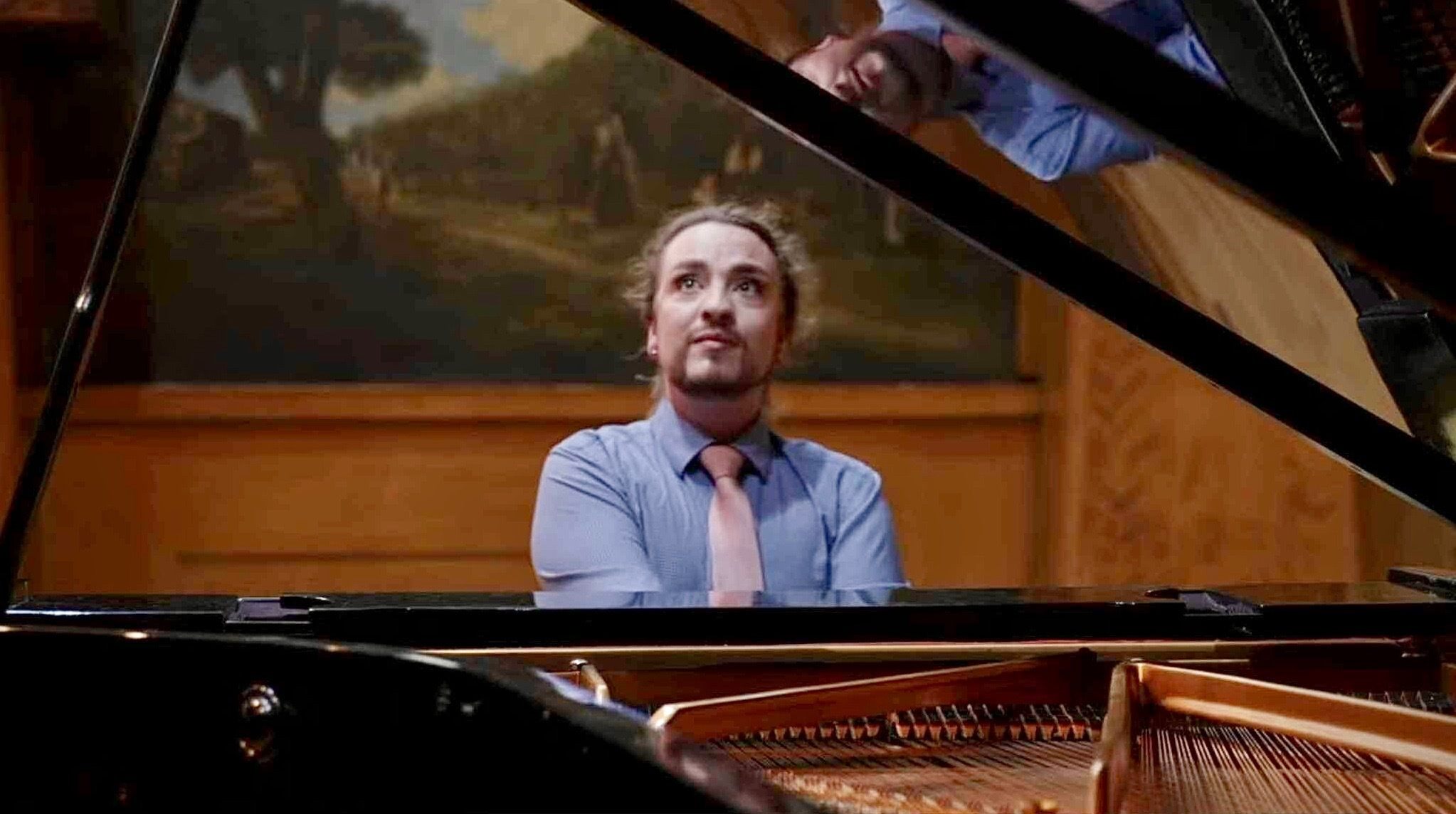 Stephen playing during the competition