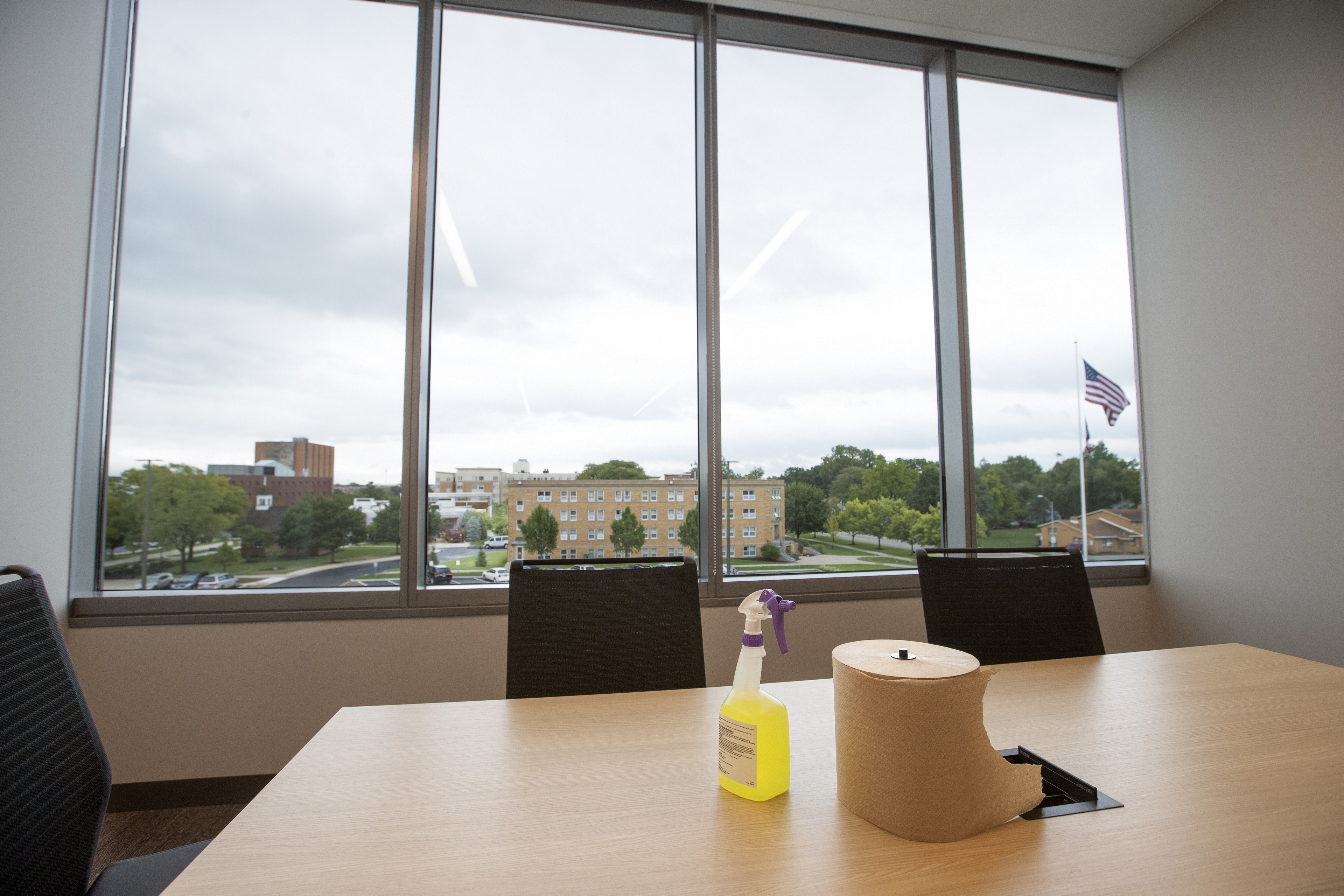 The Mark and Marilyn Eisele Conference Room awaits its next meeting.