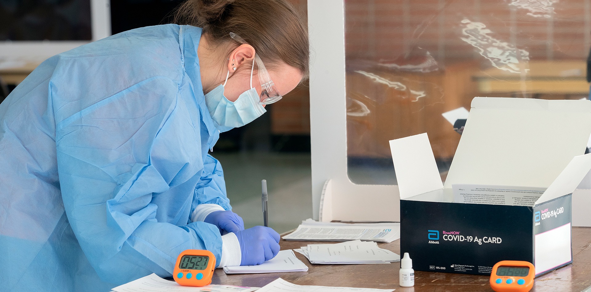 Covid nurse working on testing