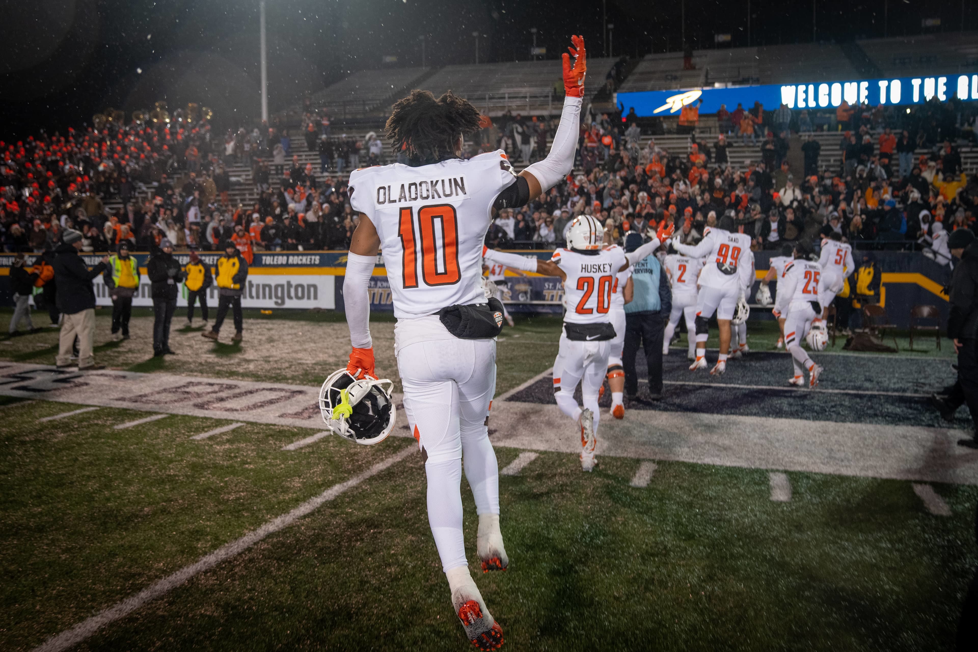 BGSU football player Jordan Oladokun 