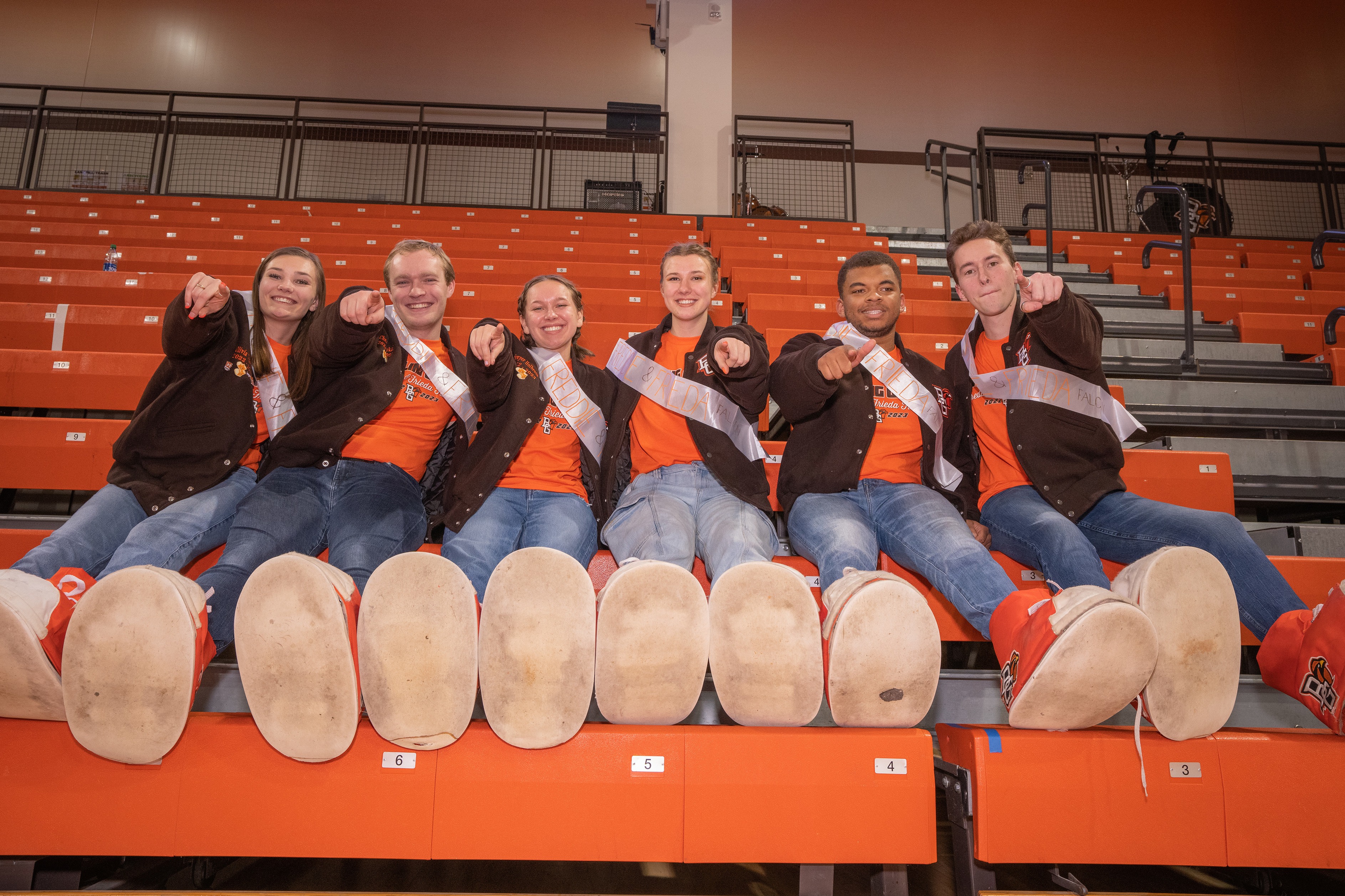 Six BGSU students served as Freddie and Frieda Falcon
