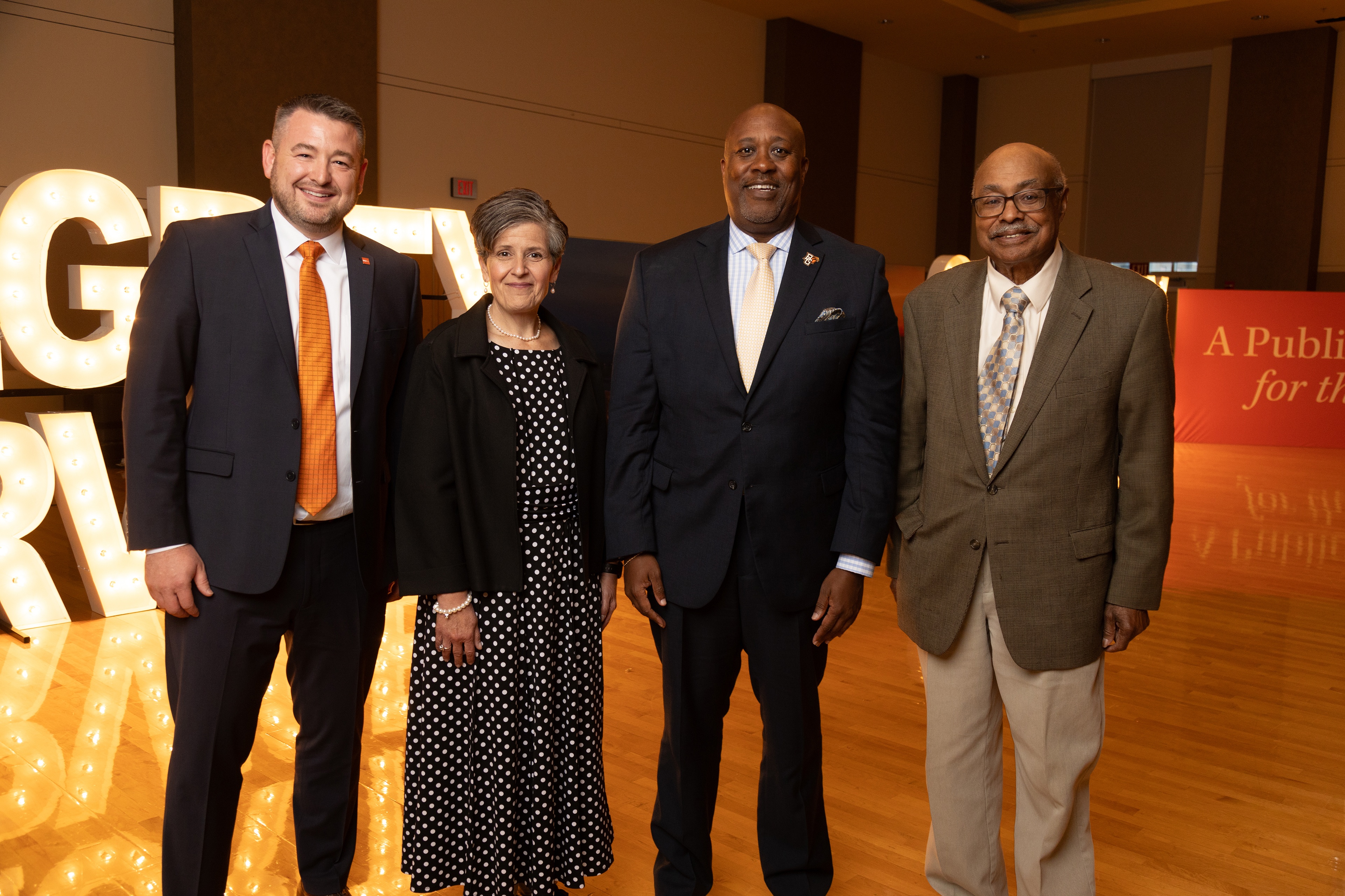Current PLA director Jacob Clemens '14 was joined by former directors Julie Snyder '08, Kevin Bailey '99 and Carter Gilmer at the 25th anniversary dinner.