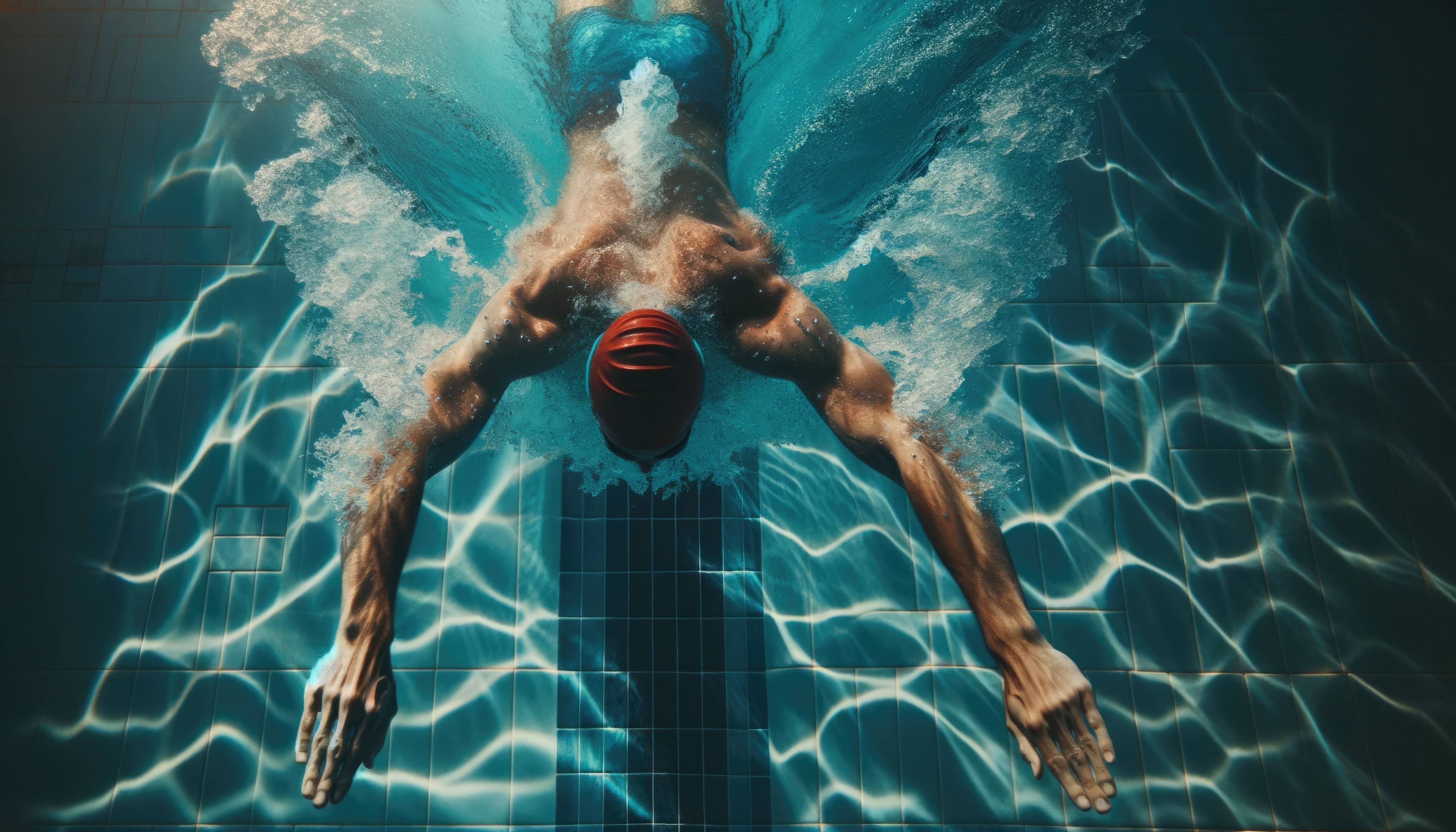 Man swims underwater