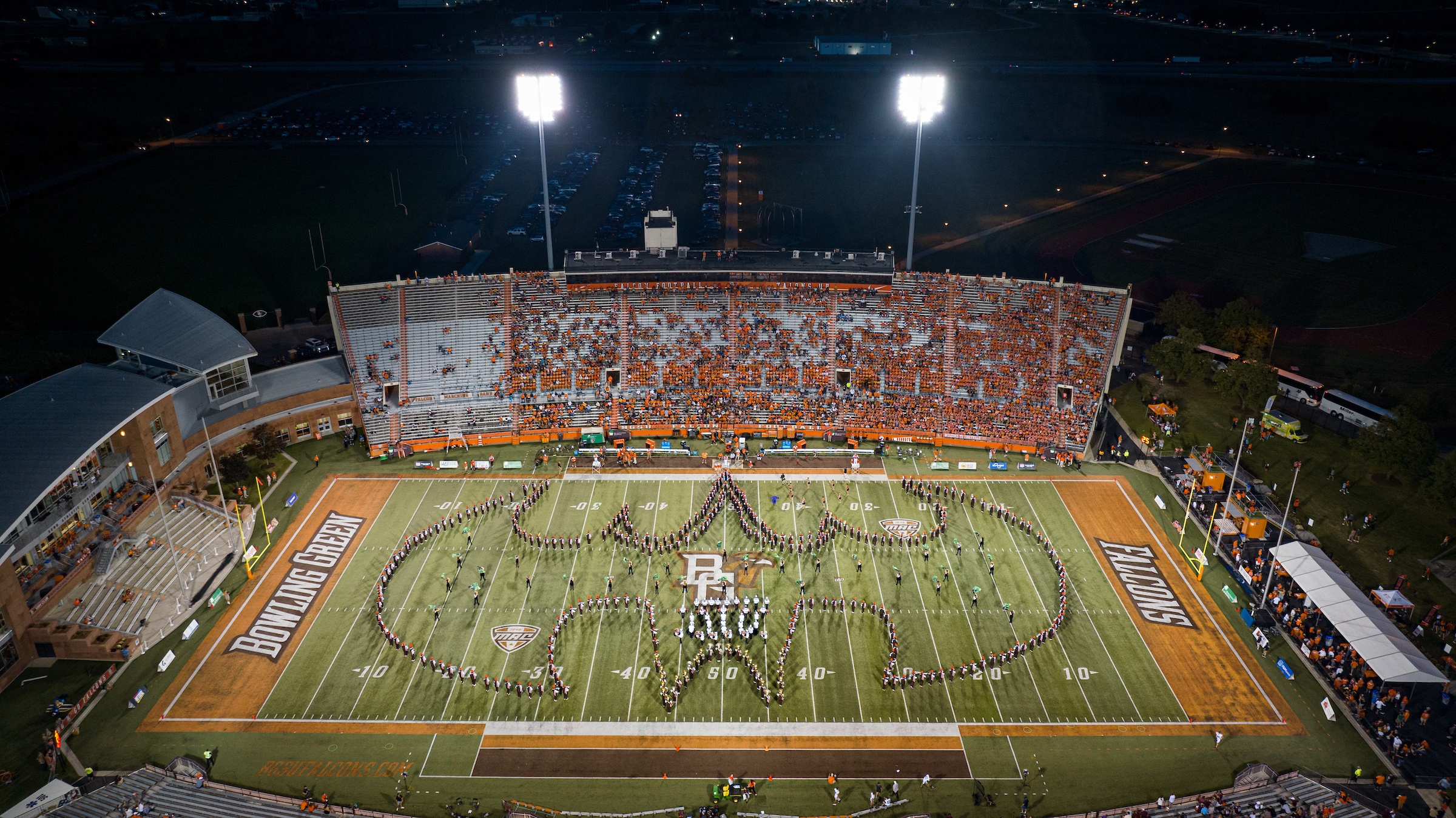 Band on the field in the shape of a bat