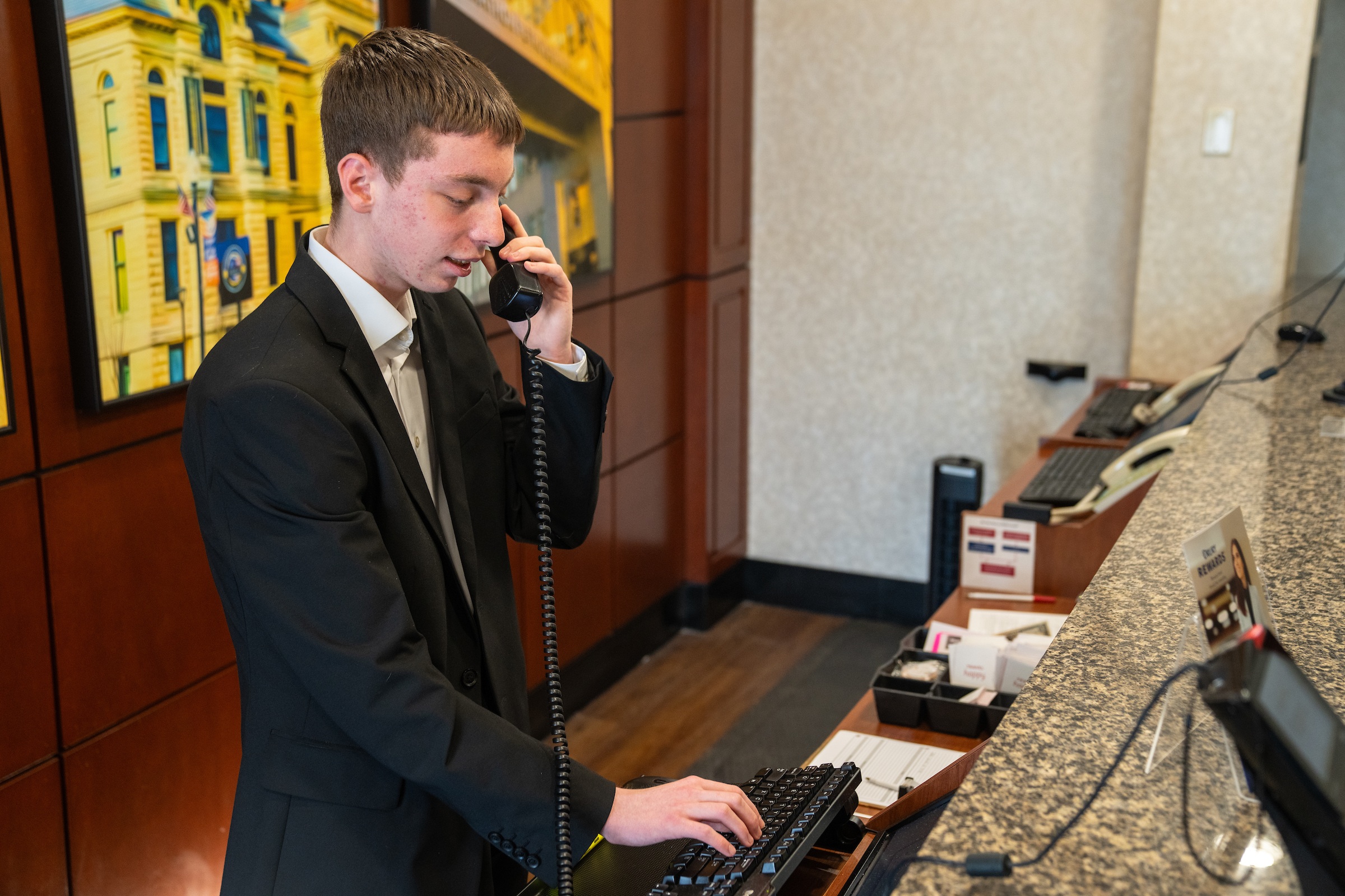 Ethan Kirk answering calls