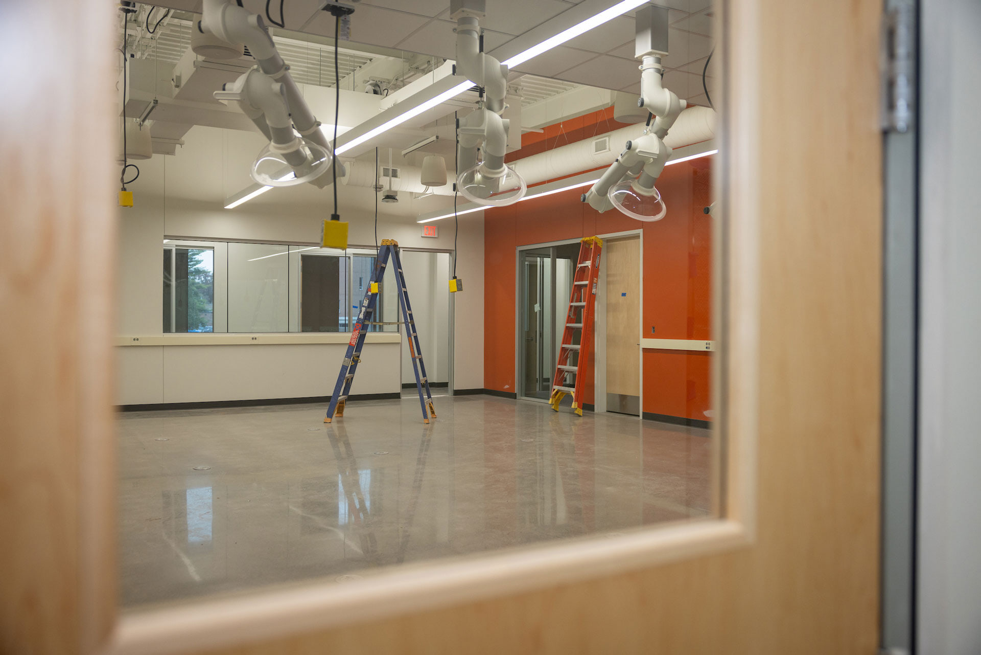 A nearly completed lab inside the Technology Engineering Innovation Center at BGSU