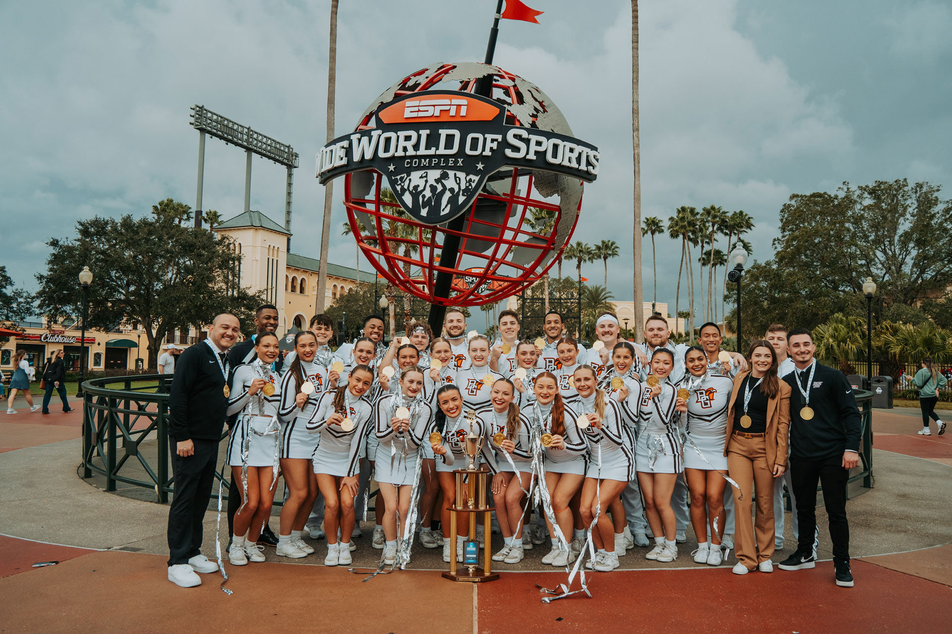 A team poses for a photo.