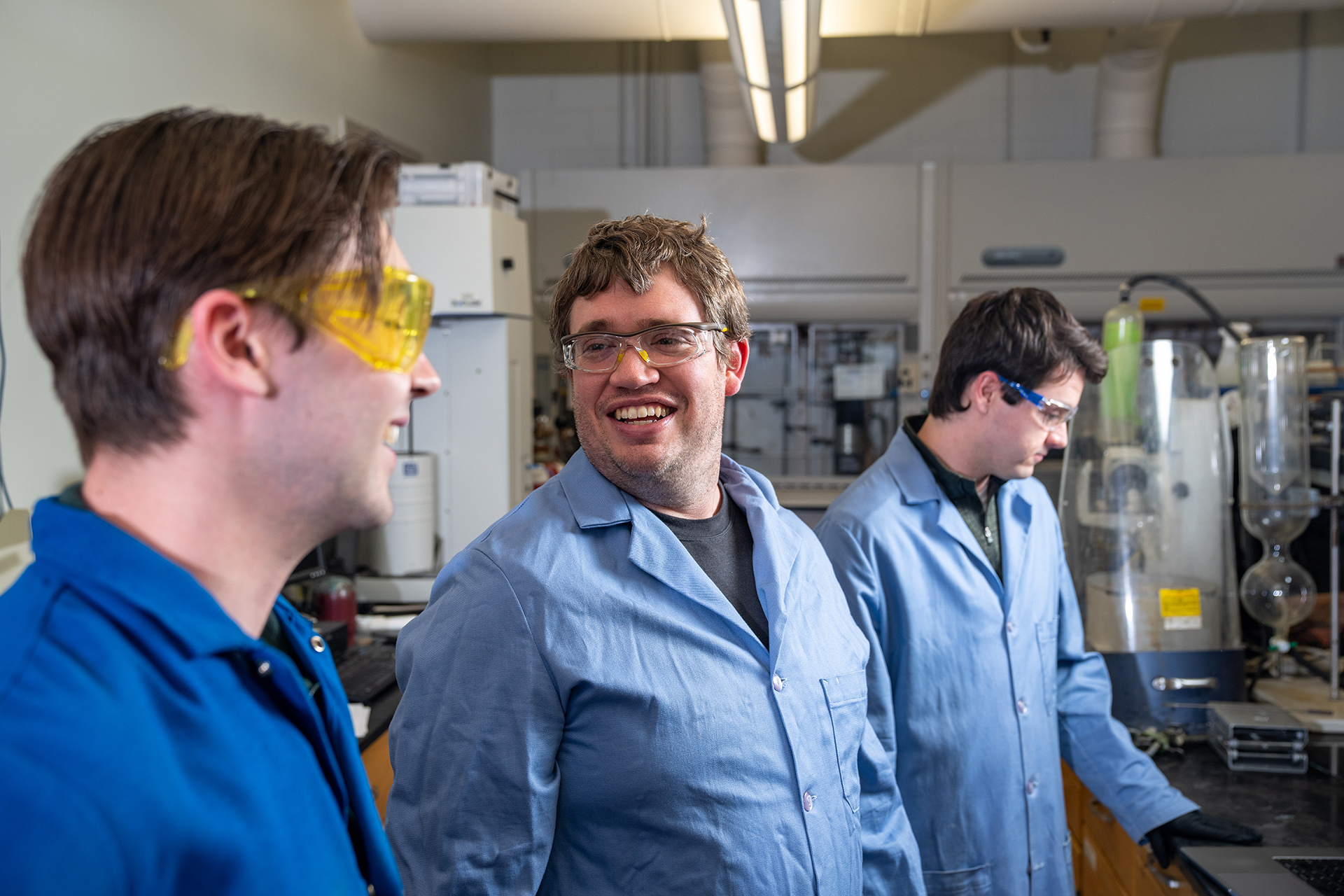 Three scientists in a lab