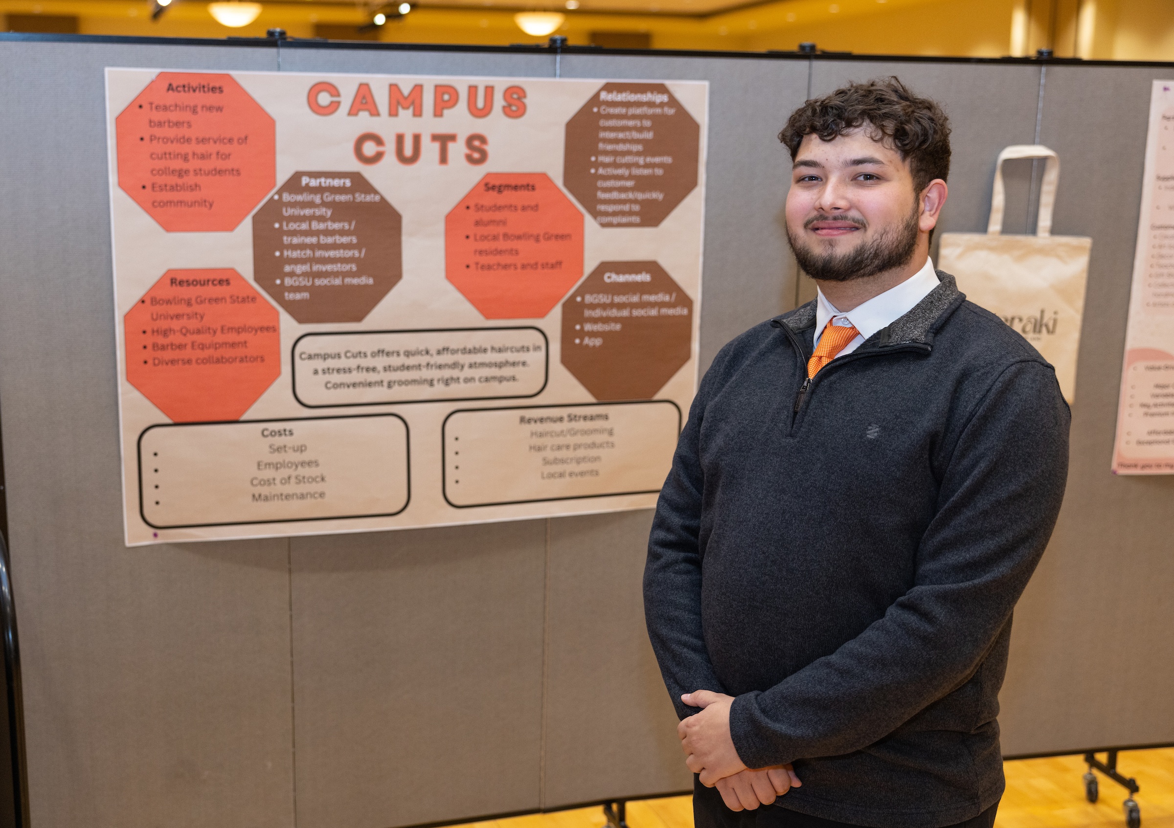  Michael DeShetler in front of his poster board