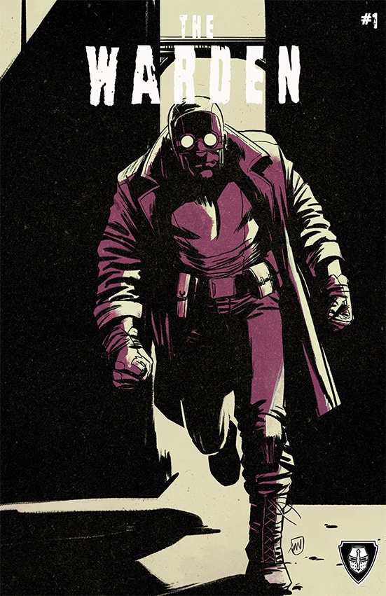 The front cover of a comic book titled "The Warden"