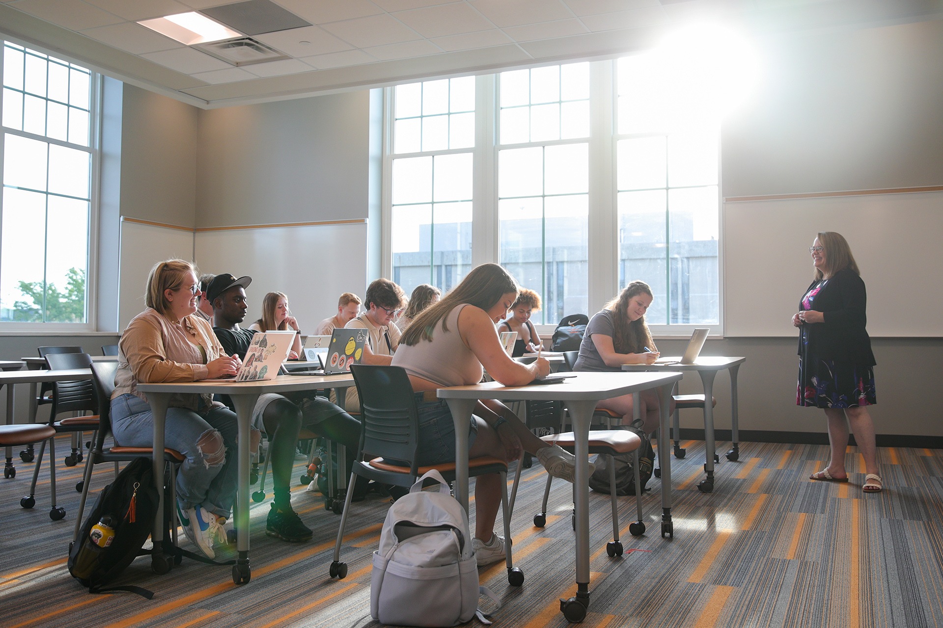 BGSU students learn in a classroom on campus
