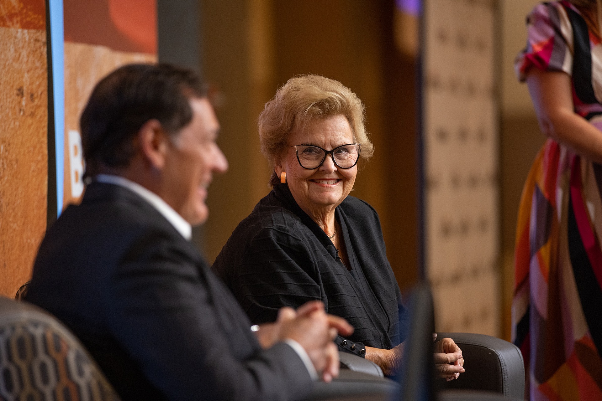 Former Ohio Attorney General Betty Montgomery ‘70 and former U.S. Rep. Zack Space speak to BGSU students during the Propel Ohio conference