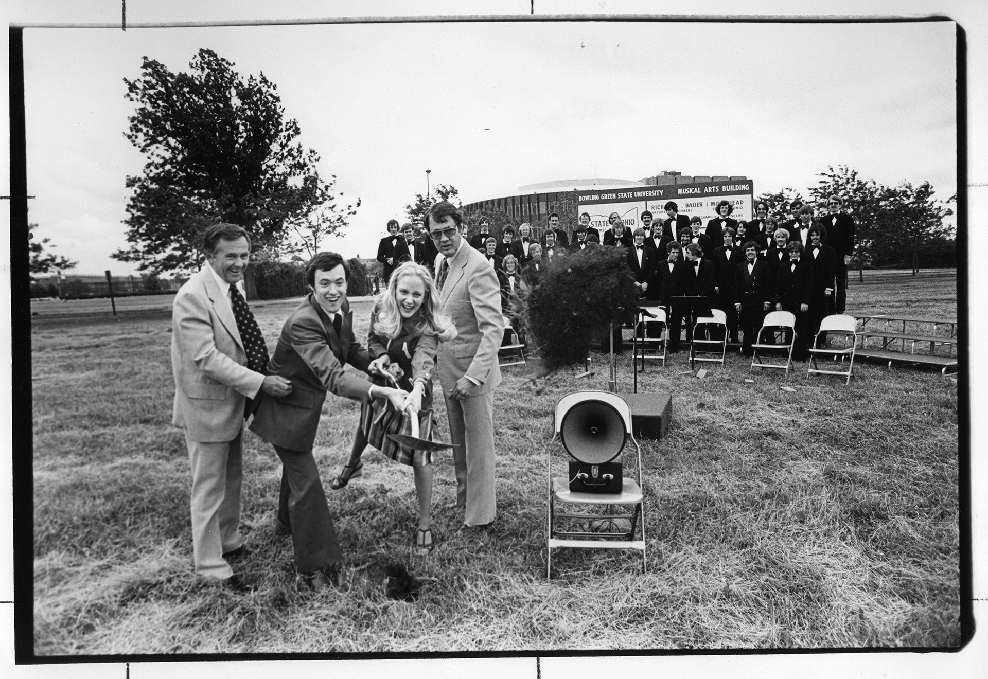 A groundbreaking ceremony.