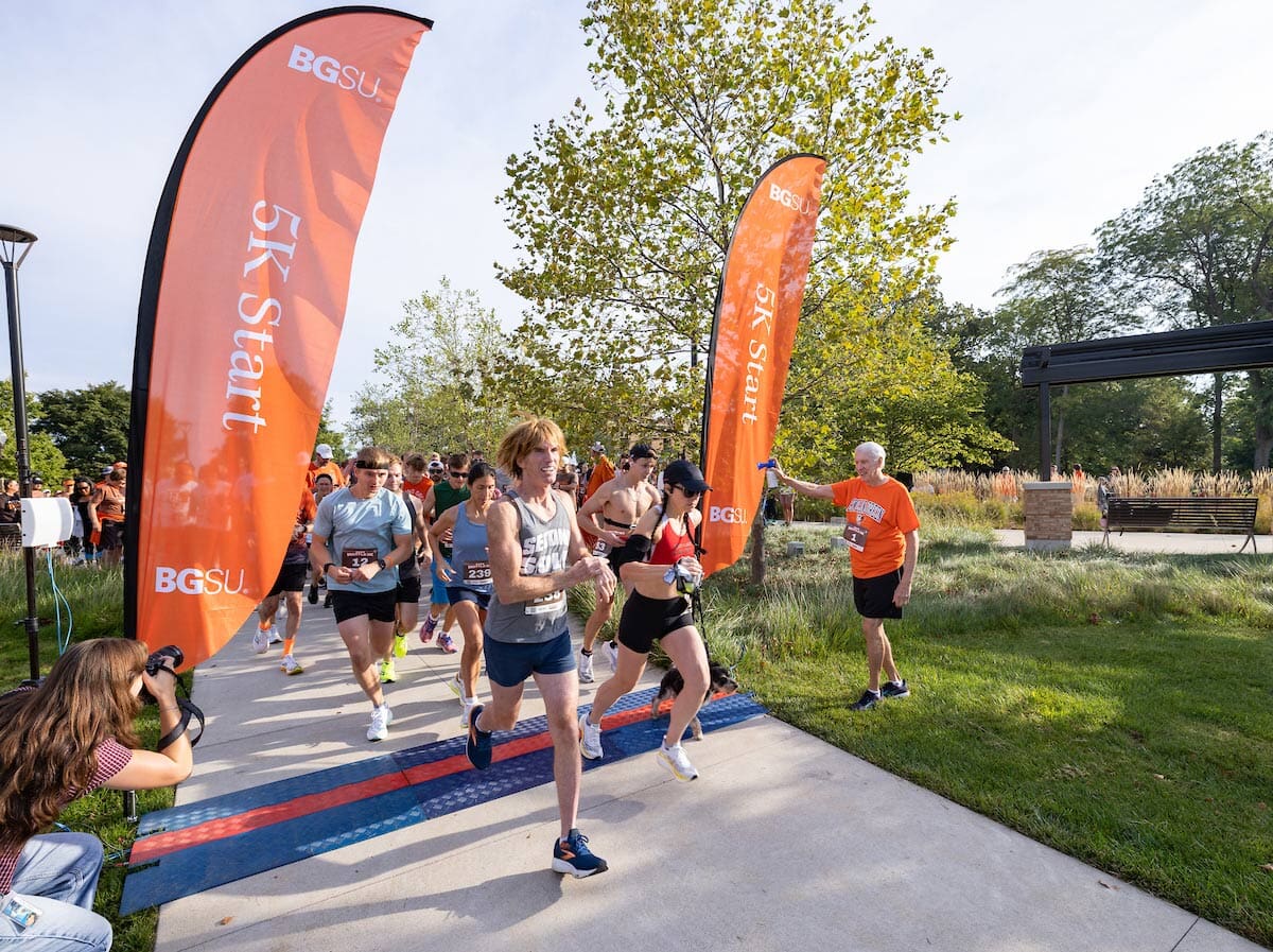 Runners take off in the Dave Wottle Homecoming 5K