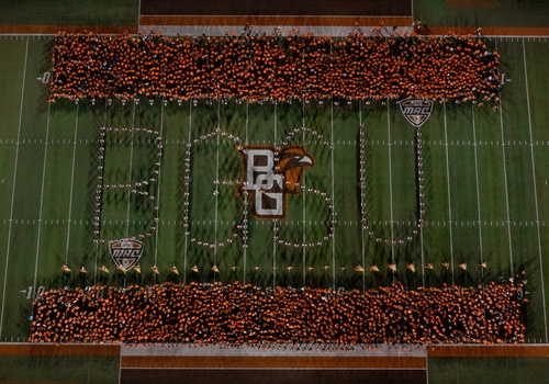 Students on football field 