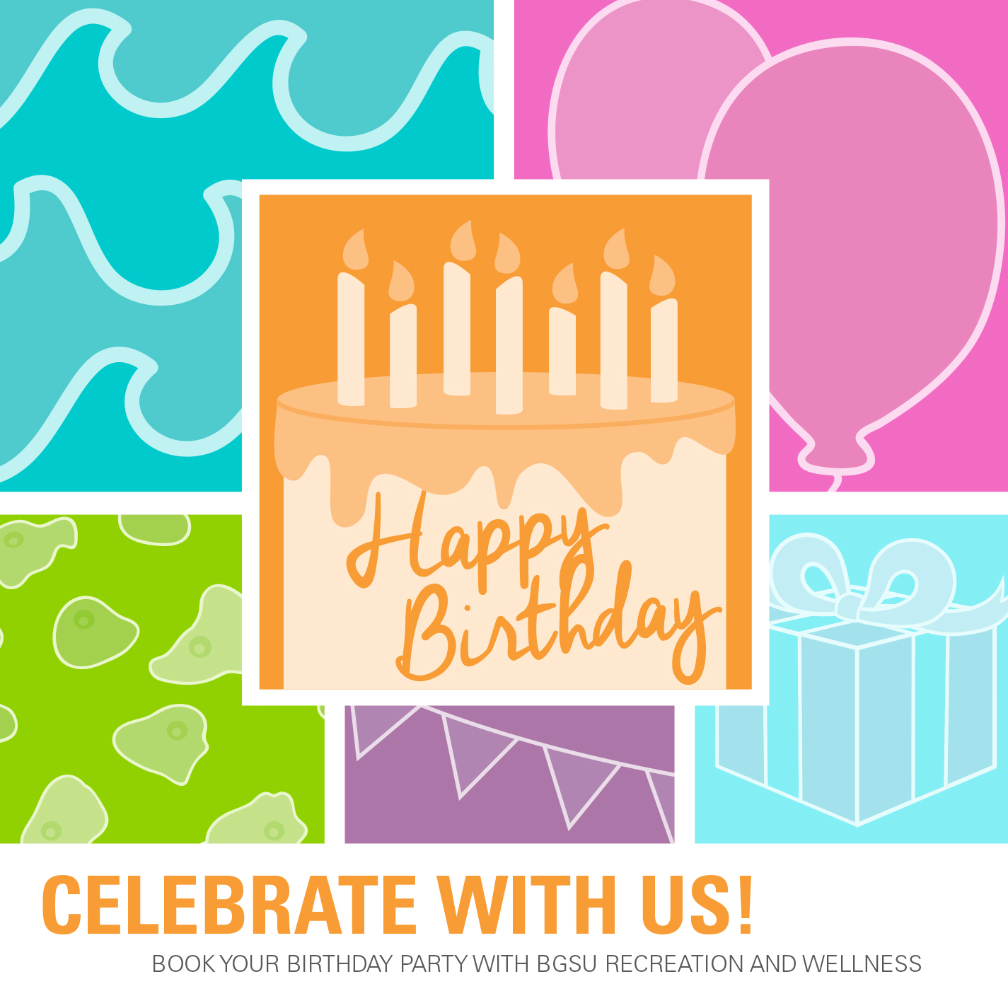 Birthday party coloring book front cover