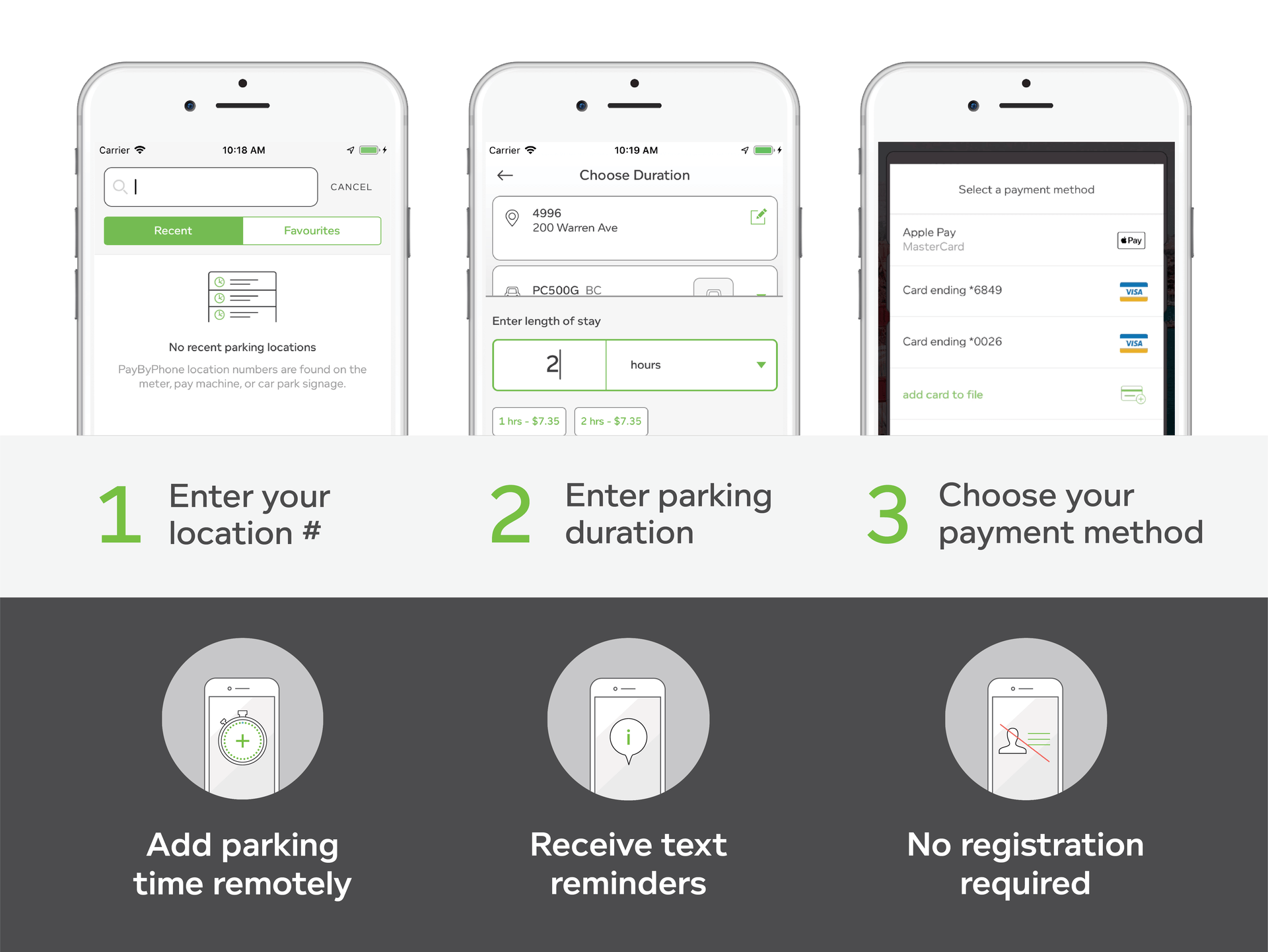 Pay by phone mobile app