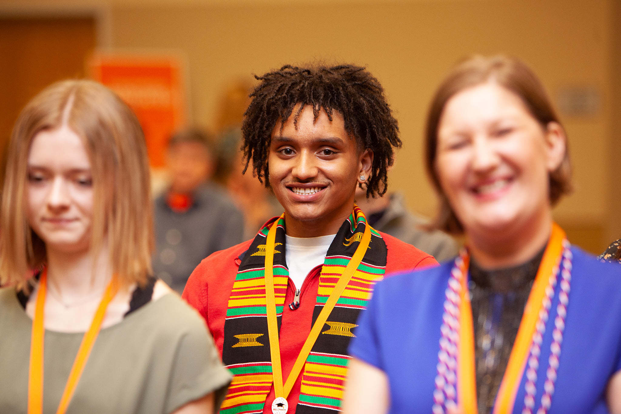BGSU Firelands student Kye Scott smiles during the college's April 2022 graduate celebration.