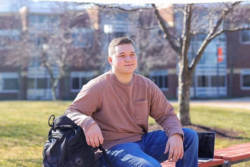 student sitting